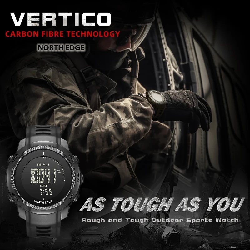 NORTH EDGE VERTICO – цифровые  – обзор и цена Altimeter Compass Watch