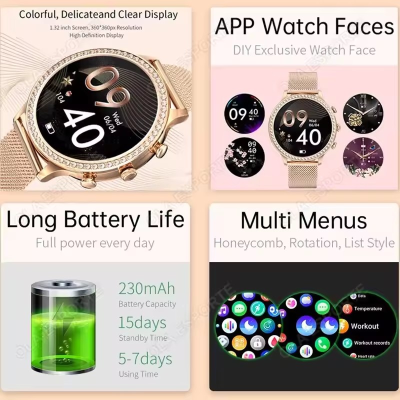 Элегантные женские смарт-часы  – обзор и цена Smartwatch Watches Price